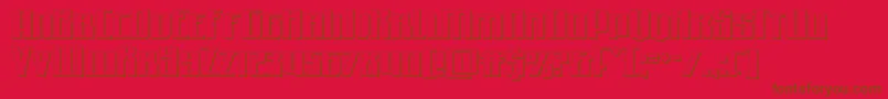 Quantummalice3D-Schriftart – Braune Schriften auf rotem Hintergrund