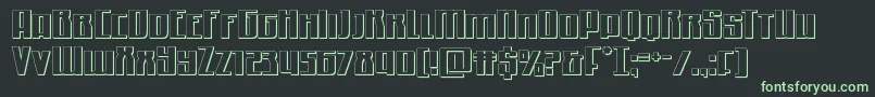 フォントQuantummalice3D – 黒い背景に緑の文字
