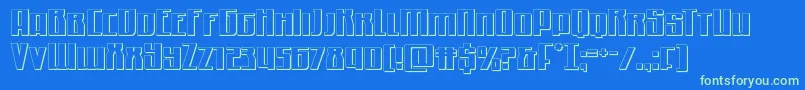 Quantummalice3D-Schriftart – Grüne Schriften auf blauem Hintergrund