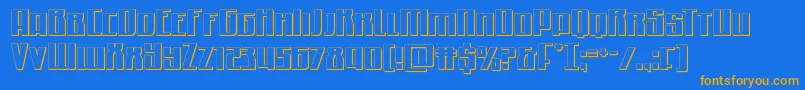 Więcej informacji o czcionce Quantummalice3D Czcionka Quantummalice3D – pomarańczowe czcionki na niebieskim tle
