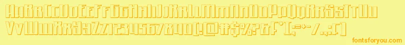Fonte Quantummalice3D – fontes laranjas em um fundo amarelo