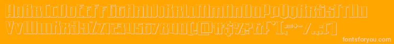 Quantummalice3D-Schriftart – Rosa Schriften auf orangefarbenem Hintergrund