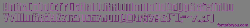 フォントQuantummalice3D – 紫色のフォント、灰色の背景