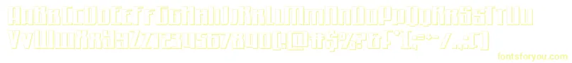 フォントQuantummalice3D – 白い背景に黄色の文字