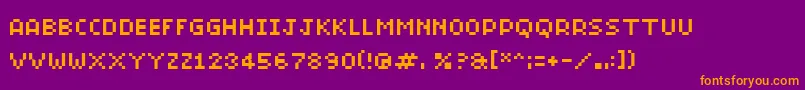 Bitmicro01 Font – Orange Fonts on Purple Background