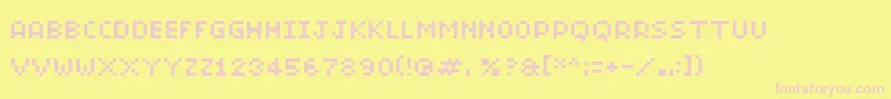 Bitmicro01 Font – Pink Fonts on Yellow Background