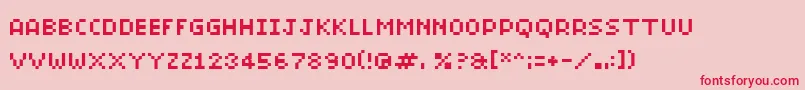 フォントBitmicro01 – ピンクの背景に赤い文字