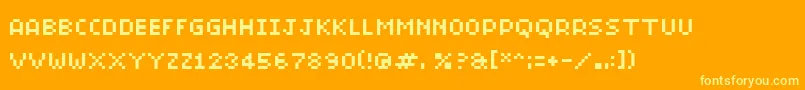 Bitmicro01 Font – Yellow Fonts on Orange Background