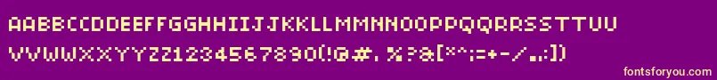 Czcionka Bitmicro01 – żółte czcionki na fioletowym tle