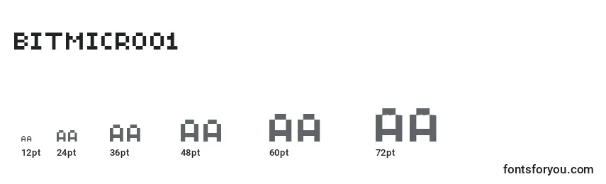 Размеры шрифта Bitmicro01