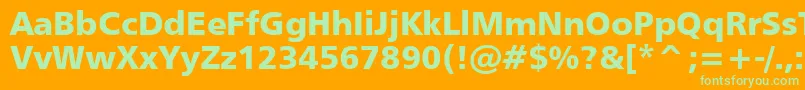 Humanist777BlackBt Font – Green Fonts on Orange Background