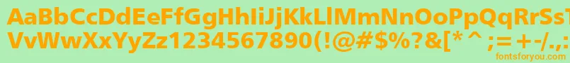 Humanist777BlackBt Font – Orange Fonts on Green Background