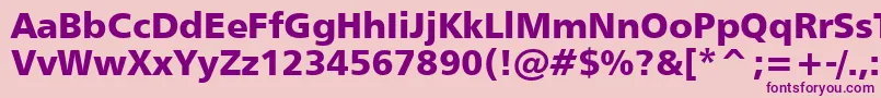 Humanist777BlackBt-Schriftart – Violette Schriften auf rosa Hintergrund