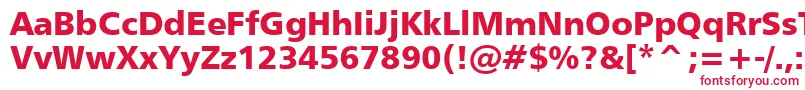 Humanist777BlackBt-Schriftart – Rote Schriften auf weißem Hintergrund