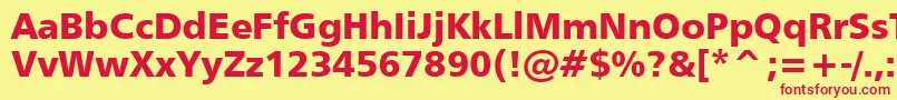 Humanist777BlackBt Font – Red Fonts on Yellow Background