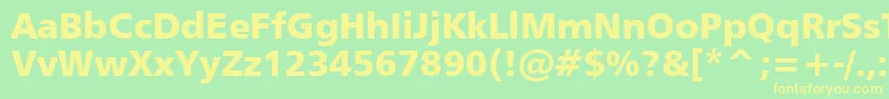 Humanist777BlackBt Font – Yellow Fonts on Green Background