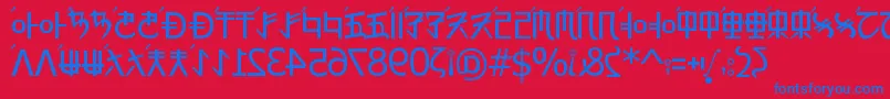 RexRevol Font – Blue Fonts on Red Background