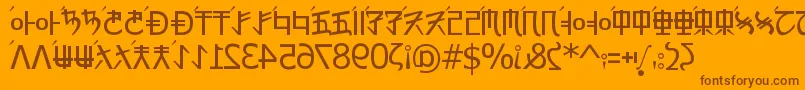 フォントRexRevol – オレンジの背景に茶色のフォント