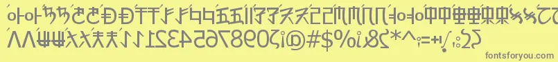 フォントRexRevol – 黄色の背景に灰色の文字