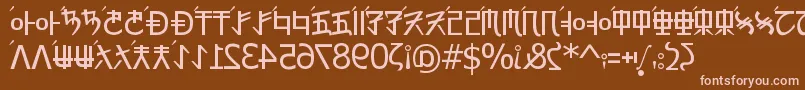 フォントRexRevol – 茶色の背景にピンクのフォント