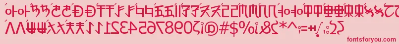 フォントRexRevol – ピンクの背景に赤い文字