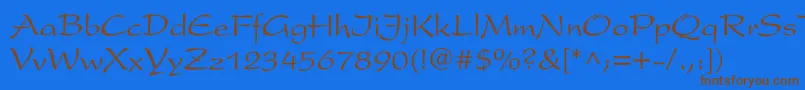 Shirely Font – Brown Fonts on Blue Background