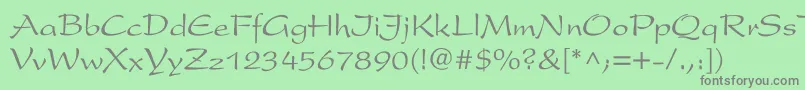 フォントShirely – 緑の背景に灰色の文字