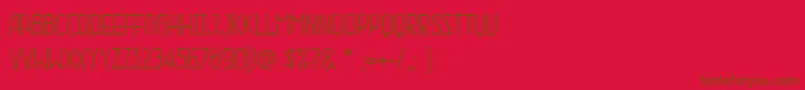 フォントWermlandgothicFreeForPersonalUseOnly – 赤い背景に茶色の文字