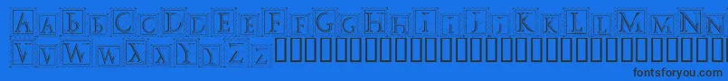 DecoStamp Font – Black Fonts on Blue Background