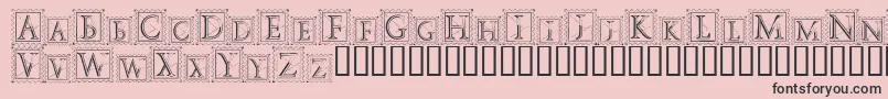 DecoStamp-Schriftart – Schwarze Schriften auf rosa Hintergrund