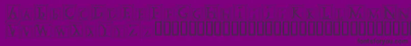 Fonte DecoStamp – fontes pretas em um fundo violeta