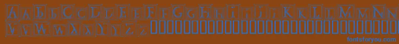 DecoStamp Font – Blue Fonts on Brown Background