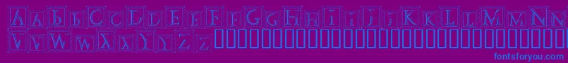 DecoStamp Font – Blue Fonts on Purple Background