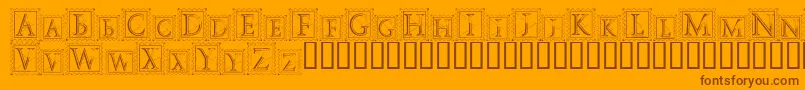 DecoStamp Font – Brown Fonts on Orange Background