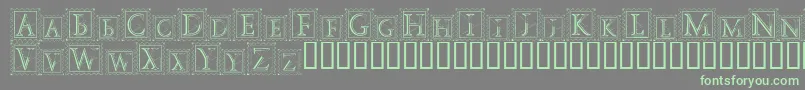 DecoStampフォントについての詳細 フォントDecoStamp – 灰色の背景に緑のフォント