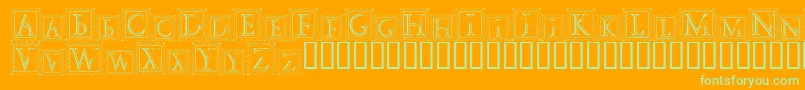 DecoStamp Font – Green Fonts on Orange Background