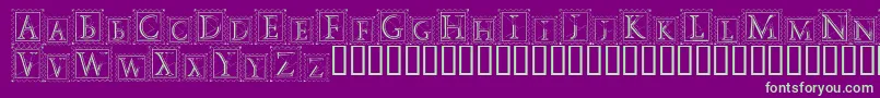 DecoStamp Font – Green Fonts on Purple Background