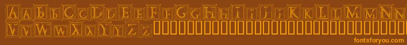 DecoStamp Font – Orange Fonts on Brown Background