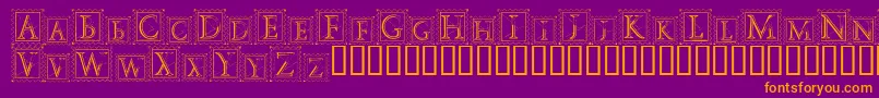 DecoStamp Font – Orange Fonts on Purple Background