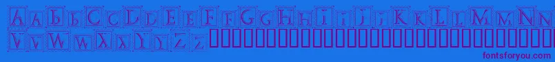 DecoStamp Font – Purple Fonts on Blue Background