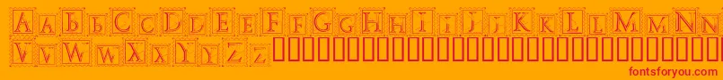 DecoStamp Font – Red Fonts on Orange Background