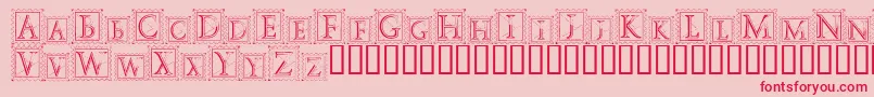 DecoStamp Font – Red Fonts on Pink Background