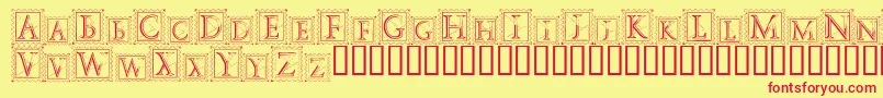 Fonte DecoStamp – fontes vermelhas em um fundo amarelo