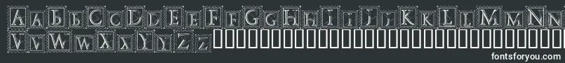 DecoStamp-Schriftart – Weiße Schriften auf schwarzem Hintergrund