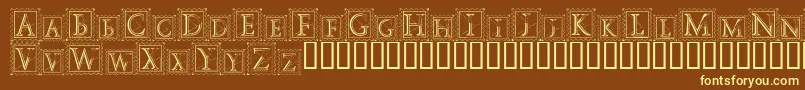 DecoStamp Font – Yellow Fonts on Brown Background