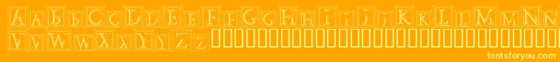 DecoStamp Font – Yellow Fonts on Orange Background