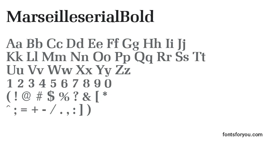 Шрифт MarseilleserialBold – алфавит, цифры, специальные символы