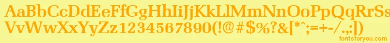 MarseilleserialBold Font – Orange Fonts on Yellow Background