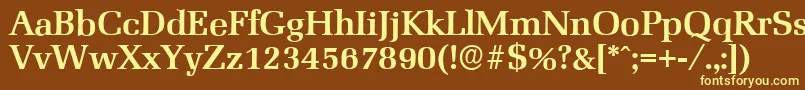 MarseilleserialBold-fontti – keltaiset fontit ruskealla taustalla