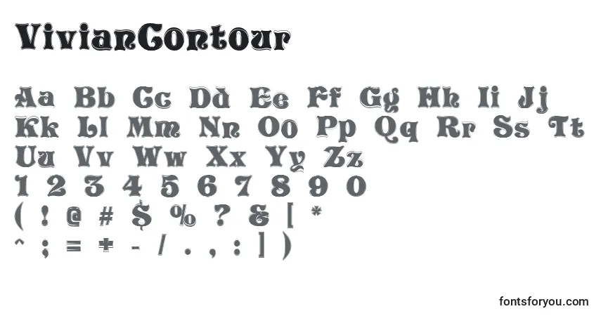 A fonte VivianContour – alfabeto, números, caracteres especiais